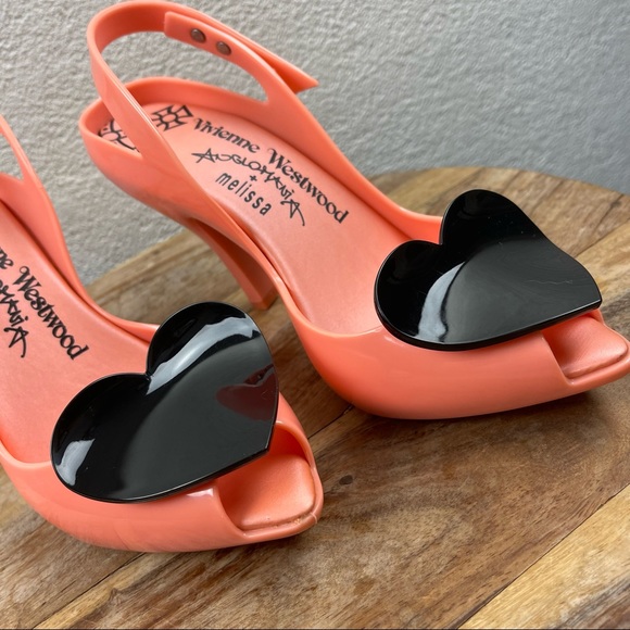 SOLD l Vivienne Westwood Anglomania Novelty Jelly Heart Peep Toe Pinup Heels - Picture 6 of 15